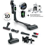 Resim Bosch Premium BCS104 Şarjlı Dikey Süpürge Unlimited 10 Dijital Turbospinmotor Çiftbataryalı 160DK Temizlik+Bosch Multitalent Mutfak Robotu 