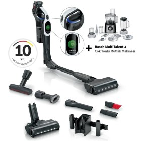 Resim Bosch Premium BCS104 Şarjlı Dikey Süpürge Unlimited 10 Dijital Turbospinmotor Çiftbataryalı 160DK Temizlik+Bosch Multitalent Mutfak Robotu 