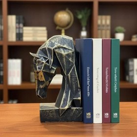 Resim Dekoratif Kitap Tutucu Kübit At Figürlü Biblo Siyah Gold E skitme 