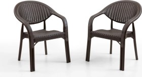 Resim Bamboo 2'li Rattan Sandalye Kahve Kahve 