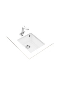 Resim Teka Square 34.40 Tg Tek Hazneli Tezgahaltı Tegranite Eviye - Arctic White - 115230034 