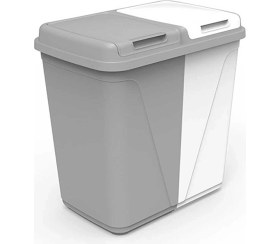 Resim Çift Gözlü Colormatik Çamaşır Sepeti Gri - Beyaz 90 Lt 