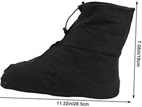 Resim 1çift Su Geçirmez Ayakkabı Kapatıcı Dış Mekan Kullanımı Için Kaymaz Dayanıklı Yağmur Ayakkabı Kapağı Siyah Bisiklet Yürüyüş Balıkçılık İçin 