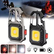 Resim 1 Adet USB Şarjlı Mini COB Anahtarlık Fener, Mıknatıslı Çok Fonksiyonlu Parlak Işık, Koşu, Yürüyüş ve Balıkçılık için Taşınabilir Acil Durum El Lambası 