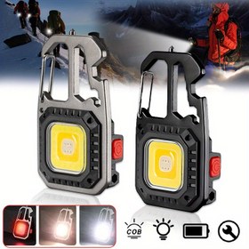 Resim 1 Adet USB Şarjlı Mini COB Anahtarlık Fener, Mıknatıslı Çok Fonksiyonlu Parlak Işık, Koşu, Yürüyüş ve Balıkçılık için Taşınabilir Acil Durum El Lambası 