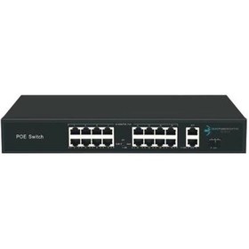 Resim Ods 16port +2 Uplınk 200w Full Poe 08ods-16p2u1s-200 10/100 1-sfp Yönetilemez Switch 