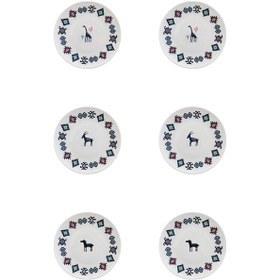 Resim Porser Porselen Hitit Servis Tabağı Takımı 26cm 6 Parça Tvl6srvprs1241 Çok Renkli 