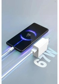 Resim Dream011 Beyaz 67w Turbo Hızlı Şarj Aleti Type C Kablo Ve Adaptör Saniye Göstergeli Uyumlu 