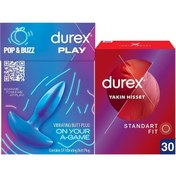 Resim Durex Titreşimli Anal Plug Tıkaç + Durex Yakın Hisset Standart Fit İnce Prezervatif 30'lu 