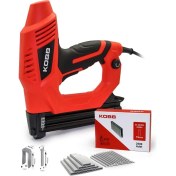 Resim Mena Rise KBZ90 15-25MM Zımba ve 15-32MM Profesyonel Çivi Çakma Makinesi + 3000 Adet Yedek Zımba ve Çivi, Kırmızı/siyah 