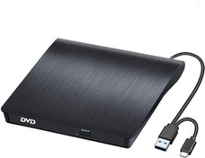 Resim BEVA Harici CD DVD Sürücü USB 3.0 Type-C, CD DVD Yazıcı Taşınabilir, Optik Sürücü DVD, Yeniden Yazar Okuyucu DVD/CD-RW Tak ve Çalıştır Dizüstü Bilgisayar Masaüstü Windows 7/8/10/11 Linux Vista Mac OS 