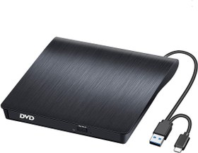 Resim BEVA Harici CD DVD Sürücü USB 3.0 Type-C, CD DVD Yazıcı Taşınabilir, Optik Sürücü DVD, Yeniden Yazar Okuyucu DVD/CD-RW Tak ve Çalıştır Dizüstü Bilgisayar Masaüstü Windows 7/8/10/11 Linux Vista Mac OS 