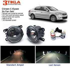 Resim Citroen C-Elysee Beyaz Led Xenon Sis Farı Seti 