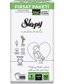 Resim Sleepy Natural Fırsat Paketi Bebek Bezi 1 Yenidoğan Numara 50 Adet - Standart / Standart 