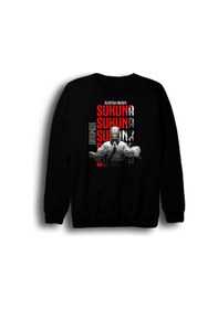 Resim Jujutsu Kaisen - Sukuna - Anime Baskılı Unisex %100 Pamuk Siyah Bisiklet Yaka Sweatshirt Siyah 