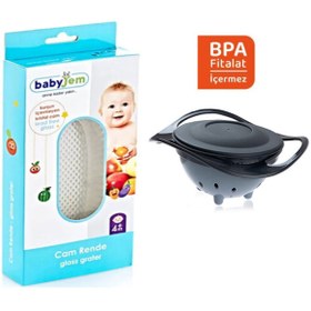 Resim Babyjem Dökülmeyen Tabak Gri Cam Rende 