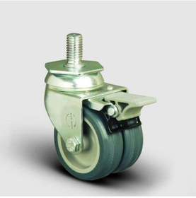 Resim ET05MKT75F Oynak Civatalı Çiftli Termo Kauçuk Frenli Tekerlek 