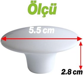 Resim 10 ADET Bohem Plastik Dış Bükey Kulp BEYAZ Renk Mobilya Mutfak Dolap Dolabı Çekmece Kulpu Kulbu 