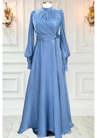 Resim Amine Hüma Efruz Abiye Elbise İndigo İndigo 