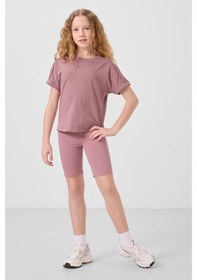 Resim Tommylife Gül Kurusu Pamuklu Kısa Paça Standart Fit Basic Kız Çocuk Tayt - 75188 Gül Kurusu 