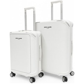 Resim Pierre Cardin Orta Ve Kabin Boy 2'li Set %100 Polipropilen Valiz Beyaz 04pc7090 Beyaz 