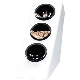 Resim Zicco ZCP-644 Polikarbon Kahve-Çay Kaşığı Standı, 3 Gözlü, 27x14.5 cm, Beyaz 