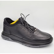 Resim Greyder 18231 Siyah Hakiki Deri Slip-On Bağcıklı Eva Taban Erkek Günlük Deri Sneaker Ayakkabı 