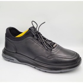 Resim Greyder 18231 Siyah Hakiki Deri Slip-On Bağcıklı Eva Taban Erkek Günlük Deri Sneaker Ayakkabı 