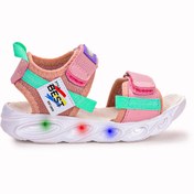 Resim Kiko Kids 100 Işıklı Kız/erkek Çocuk Cırtlı Sandalet Ayakkabı 100 