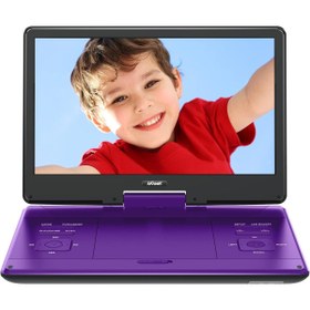 Resim ie Geek Taşınabilir DVD Oynatıcı - 14,1'' Döner Ekran, 6 Saat Pil Ömrü, USB/SD Kart Desteği 