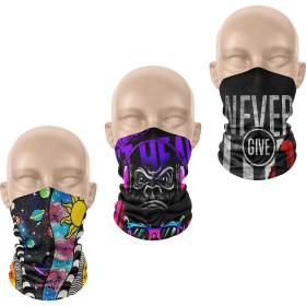 Resim Dair Aksesuar 3'lü Set Boyunluk Bandana Outdoor Balaklava Yüz Maskesi Kafa Bandı 