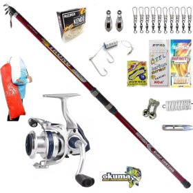 Resim Okuma Sea Power 6000 Remixon Strong 390cm 100-250gr Profesyonel Kıyı Olta Takımı Seti 