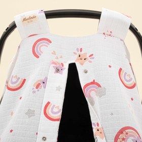 Resim Puset Örtüsü - Tek Taraflı - Pembe Gökkuşağı 