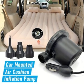 Resim DC 12V Taşınabilir Şişirme/Sürükleyici, 3 Nozullu - Kampçılık, Ev Kullanımı, Şişme Matraslar, Tekneler, Yüzme Halkaları için İdeal - ABS Malzeme, Kamp Ekipmanı | Modern Tasarım | Taşınabilir Hava Kompresörü 