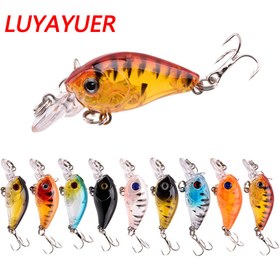 Resim 9 adet Luyayuer 4.5cm/4g Crankbait Olta Yemleri - Suni Sert Wobbler Topwater Minnow Balıkları için, ABS Malzeme, Canlı Renk Desenleri ile Dönebilen Çengeller, Tatlı ve Tuzlu Su Olta Avı için İdeal, Tatlı Su Olta Yemleri | Canlı Yem Tasarımı | ABS Olta Yemleri, Olta Yemleri 