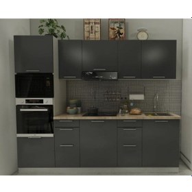 Resim Viva Mutfak 260 Cm Kiler Dahil Antrasit 