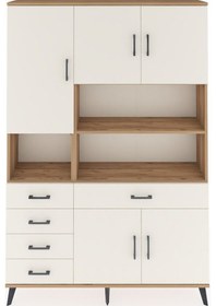 Resim Arges Dolap 9 Raflı 5 Çekmeceli 5 Kapaklı 132x30x195 Çam-aytaşı/aytaşı Aytası/aytası 