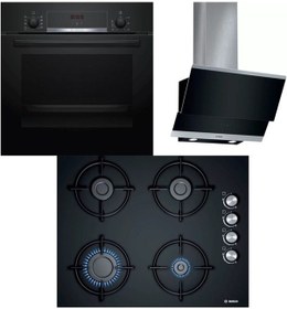Resim Bosch HBF514BB0T - POP6C6010O - DWK065G60T Siyah Ankastre Set 