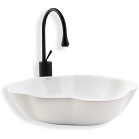 Resim LENA E-4163 Tezgah Üstü Porselen Lavabo 