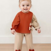 Resim Bahar ve Sonbahar Kızları için 2 adet Yaz ve Sonbahar Kızları için 2 adet Rahat ve Günlük Giyim için Elastik Bel, Düğmeli Detaylı Kapüşonlu ve Geniş Pantolon, Dış Mekan Aktiviteleri için Uygun, Kızlar için Hediye Seti 