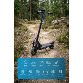 Resim Piranha 5020M 800W Elektrikli Scooter 48V 10.4AH 40 Km Menzil Katlanabilir LED Aydınlatma Sinyal 