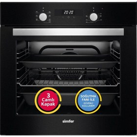 Resim Simfer Turbo Siyah Ankastre Set (7327 Fırın + 3500 Ocak + 8678 Davlumbaz) 