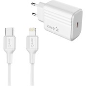 Resim imalatçısından Beyaz Play Serisi PL2 Type-C to Lightning 2in1 PD Seyahat Şarj Aleti 20W-Zore 