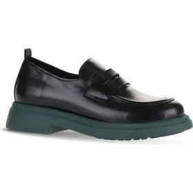 Resim Bueno Shoes Siyah Yeşil Açma Deri Kadın Loafer 01WZ4000 