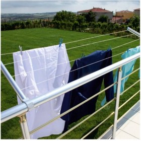 Resim UltraNova Metal Balkon Çamaşır Kurutma Askısı Yuvarlak Askı Pks 01 Gümüş 