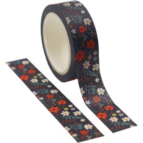 Resim Bahar Temalı Yıldız Bant Rulosu, Uzunluk 393.7 İnç, Genişlik 15mm - Siyah Çiçek ve Yaprak Tasarımı Yıldız Bant Rulosu, Scrapbooking, DIY El Sanatları, Kırtasiye ve Hediye Paketleme için, Kırtasiye Sarma | Dekoratif Bant | Kağıt Yapıştırıcı Bant, Scrapbook Aksesuarları 