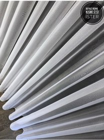 Resim Tül Perde Poly Pırıltı Desen Etek Kurşun 1. Sınıf Kumaş Krem 