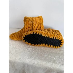 Resim Merut Style El Örgüsü Kadife Ip Püsküllü Ev Botu Panduf 