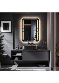 Resim Drayno Günışığı Lazer Kumlamalı Lavabo & Banyo Aynası Dokunmatik Sensörlü 65 X 90 Cm 