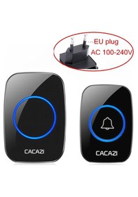 Resim Cacazi A10 Kablosuz Kapı Zili 300m Menzil 60 Melodi Led Işıklı 